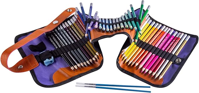 Watercolor Pencils Set, 48 Assorted Colors Artist Colored Pencils for Adults, Premium Art Drawing Pencils with Canvas Travel Wrap
