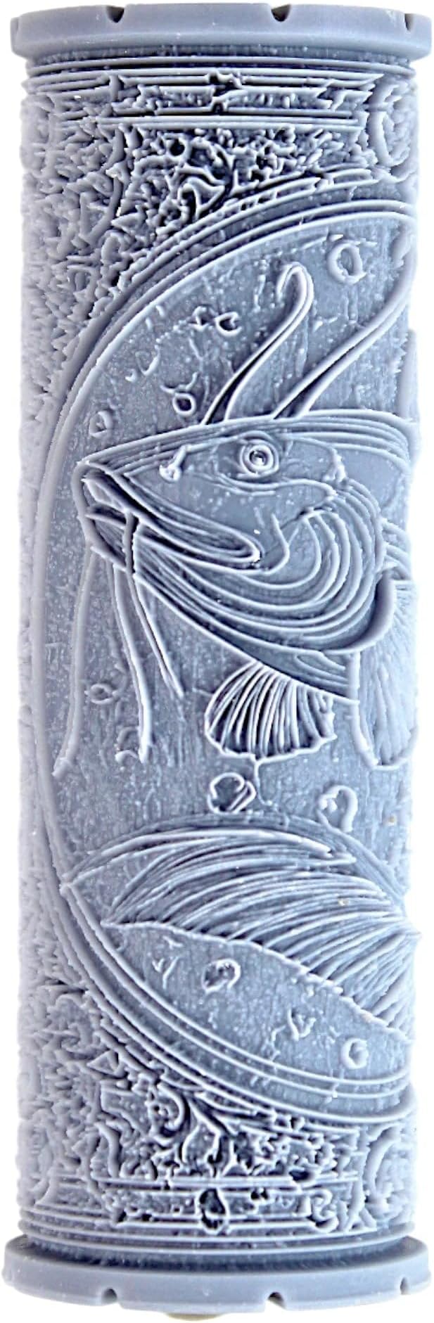 Catfish Clay Texture Roller (4") - Freshwater Set #01 - Embossing Pattern Roller for Polymer & Ceramic Clay, Pottery & Crafts