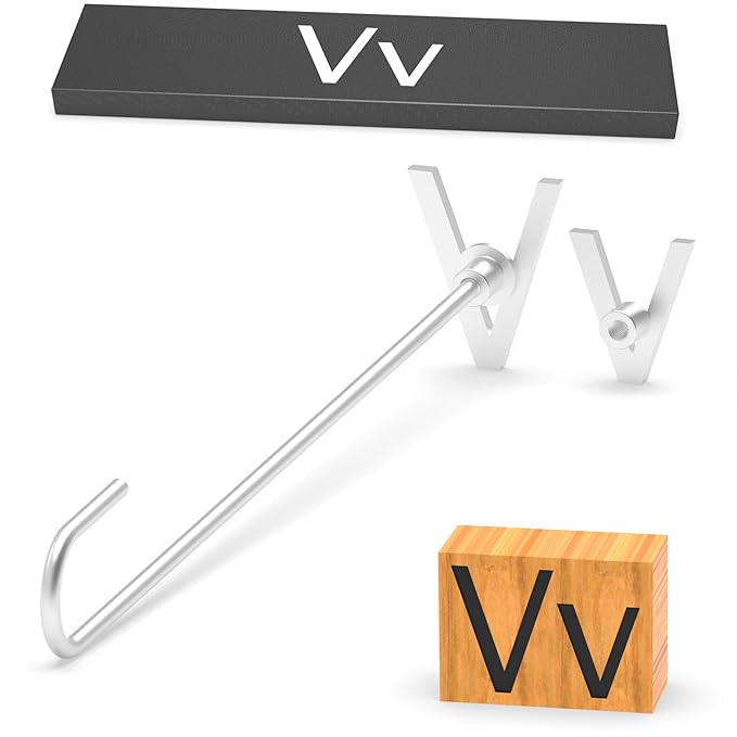 2Pcs Mini 2" Branding Irons, Alphabet Custom Wood Branding Iron Personalized for Wood Working, Leather Hats, Felt, Cowhide, BBQ & Bread Logo, Steak Branding Iron for Food (V v)
