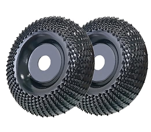 Wood Carving Disc Grinder Wheel Disc 4 Inch Wood Shaping Wheel Wood Grinding Shaping Disc for Angle Grinders with 5/8” Arbor(2PCS)