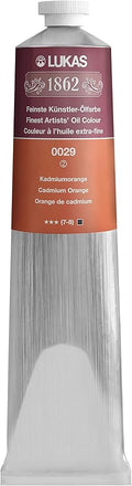 Lukas 1862 Professional German Oil Paint, Cadmium Orange 200 mL - w/Beeswax & Non-Yellowing Sunflower Oil, Short Drying Time, Smooth, Outstanding Lightfastness