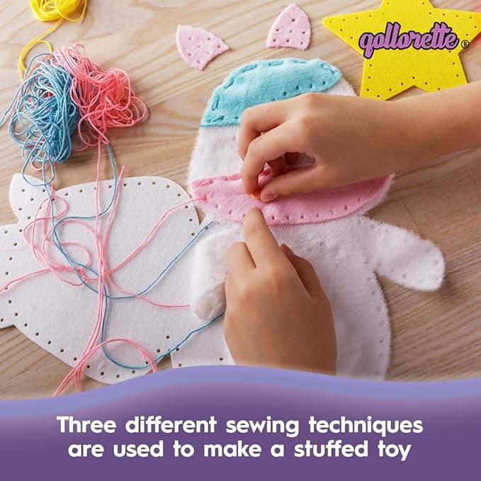 Fur Sewing Kit for Children, Sew Your Own Unicorn Toy Kids' Craft Kit - Sewing Kit for Kids, Learn to Sew & Play