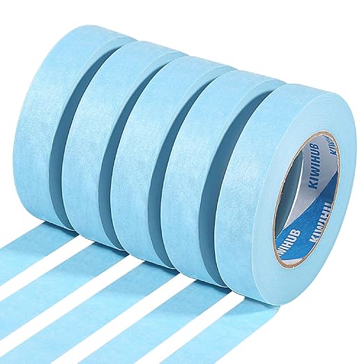 Light Blue Painters Tape,1 inch x 60 Yards x 5 Rolls (300 Yards Total) - Medium Adhesive Masking Tape for Painting,Labeling,DIY Crafting,Decoration and School Projects