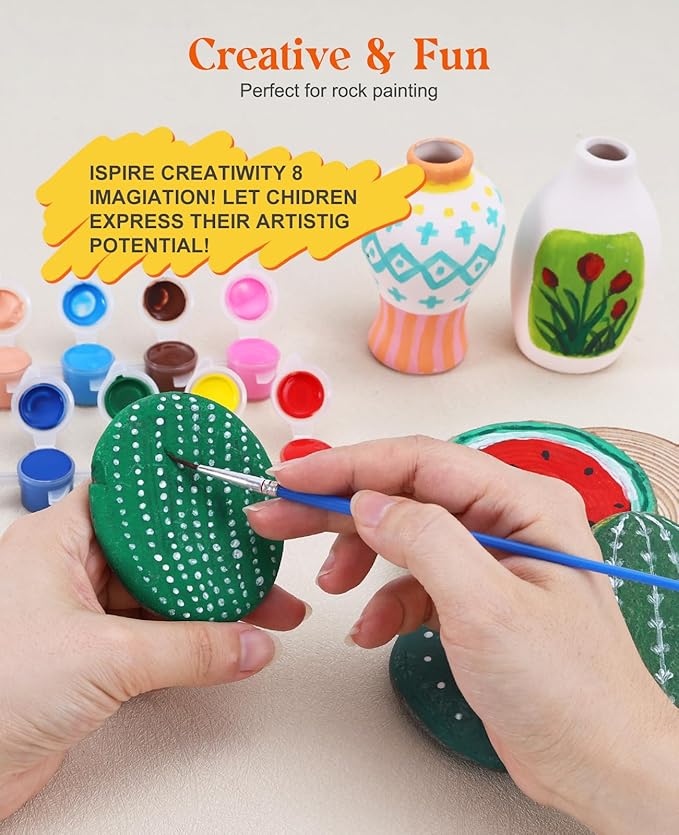 Yeeart 30Pack Mini Acrylic Paint Set,12 Colors Acrylic Paint Strips for Kids, 360 PCS Kids Paint Set Container Strips Storage, Craft Paint for Home Birthday Classroom Party Favors
