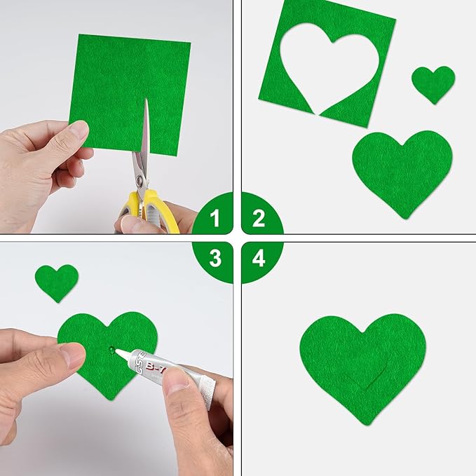 20 Pcs Green Felt Fabric Sheet 8" x 12" Assorted Color Felt Fabric Sheets for Crafts DIY Handcraft Sewing Squares Patchwork Nonwoven