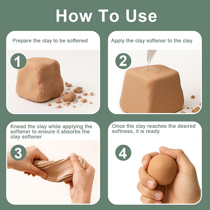120ml Polymer Clay Softener, Restore Clay Flexibility, Increase Ductility & Strong Adhesion, for Ceramic Artists, Crafts, and DIY Projects