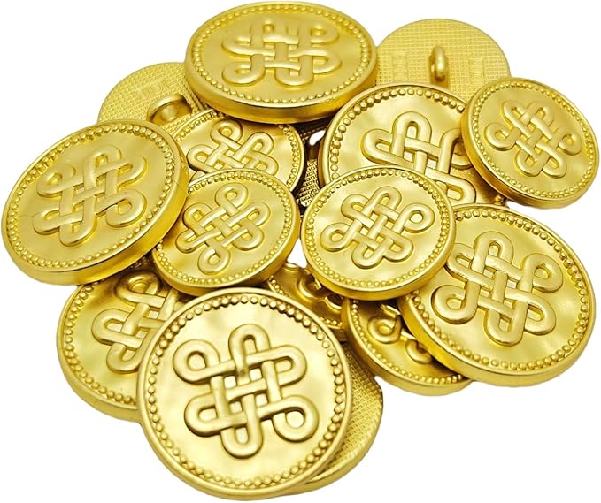 14 Pieces Matte Gold Metal Blazer Button Set 15mm 20mm for Blazers, Suits, Sport Coats, Sewing, Uniform, Jackets (MBM39)
