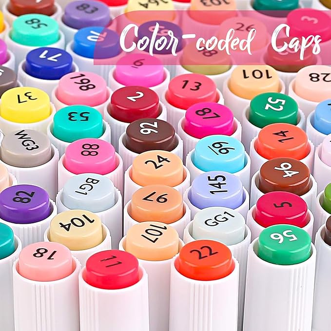 Taotree Alcohol Markers 101 Colors Dual Tips Art Markers Sketch Pens Set, Art Supplies Kit, Drawing Pens Set for Adult Coloring Books Christmas Gifts for for Artist Drawing, Painting, Sketching