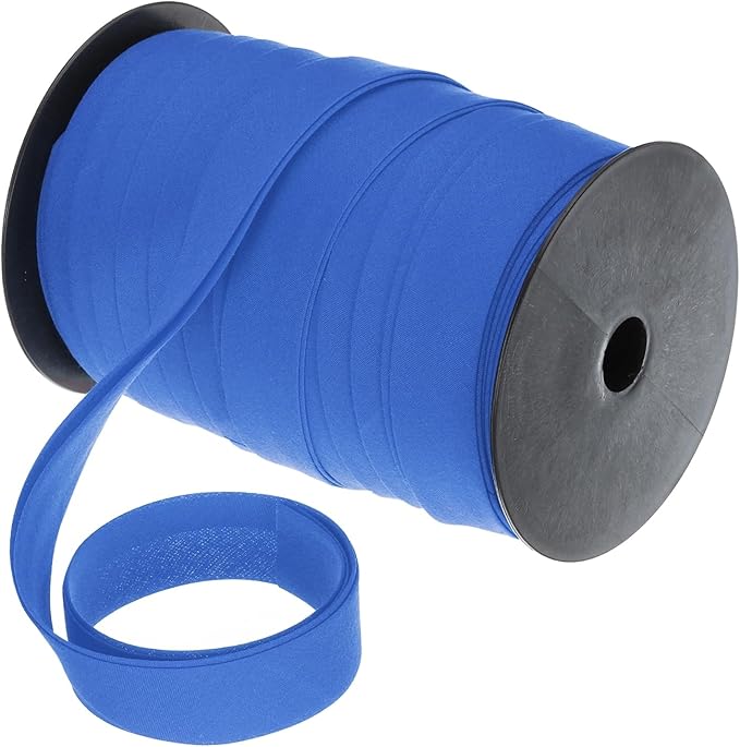 MECCANIXITY 1 Inch Double Fold Bias Tape Polyester Continuous Bulk Bias Tape for Sewing,Seaming Quilting Hemming Binding Crafts (Dark Blue 55 Yards)