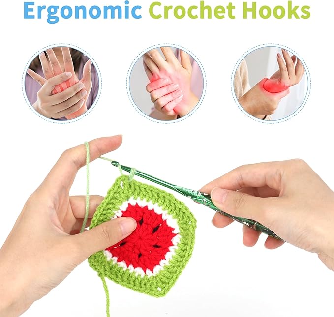 Coopay Crochet Hooks, 6mm Ergonomic Crochet Hook with Floral Plastic Grips, Stylish and Unique, Ideal for Crocheting Blankets, Dolls, Shawls, Hats, Scarves (J-6.0mm)