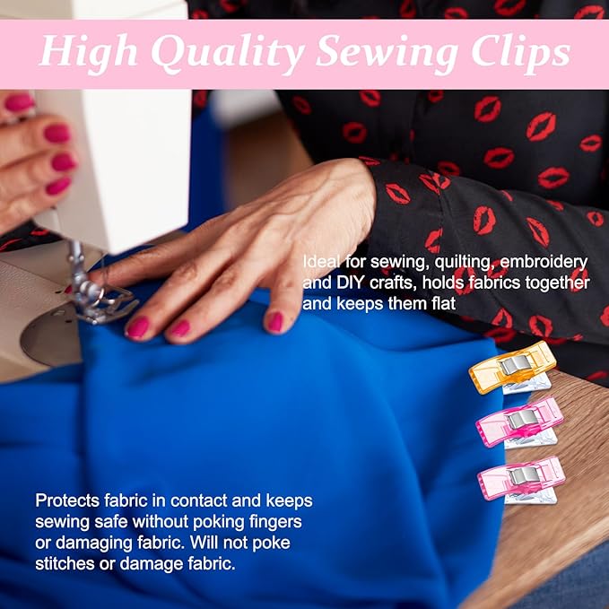 500Pcs Sewing Clips for Fabric, Quilting Clips Multipurpose Clips for Sewing, Plastic Fabric Clip for Supplies Crafting Tools(Assorted Colors)