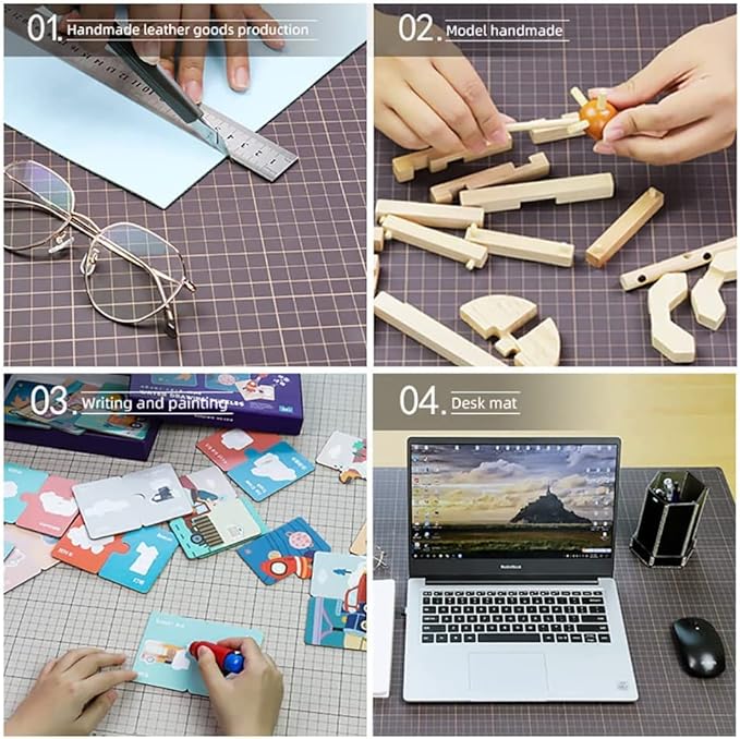WUTA Self Healing Sewing Mat, Double Sided Non-Slip PVC Cutting Mat A4 Cutting Board for Sewing, Craft, Quilting, Fabric, Scrapbooking Project (9x12inch)