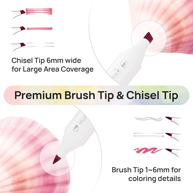 Profill 120 Color Marker Set Brush&Fine Tip Bold Bigger Ink Max Capacity Built for Creators Artist Adults Coloring Illustration