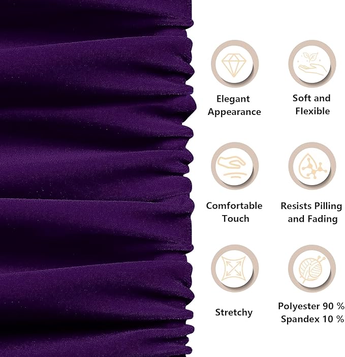 KKJIAF Dark Purple Stretch Velvet Fabric 60 Inch Wide, 2 Yard Soft Stretchy Fabric for Sewing Clothes, Apparel, Costume, Crafts - 90% Polyester 10% Spandex