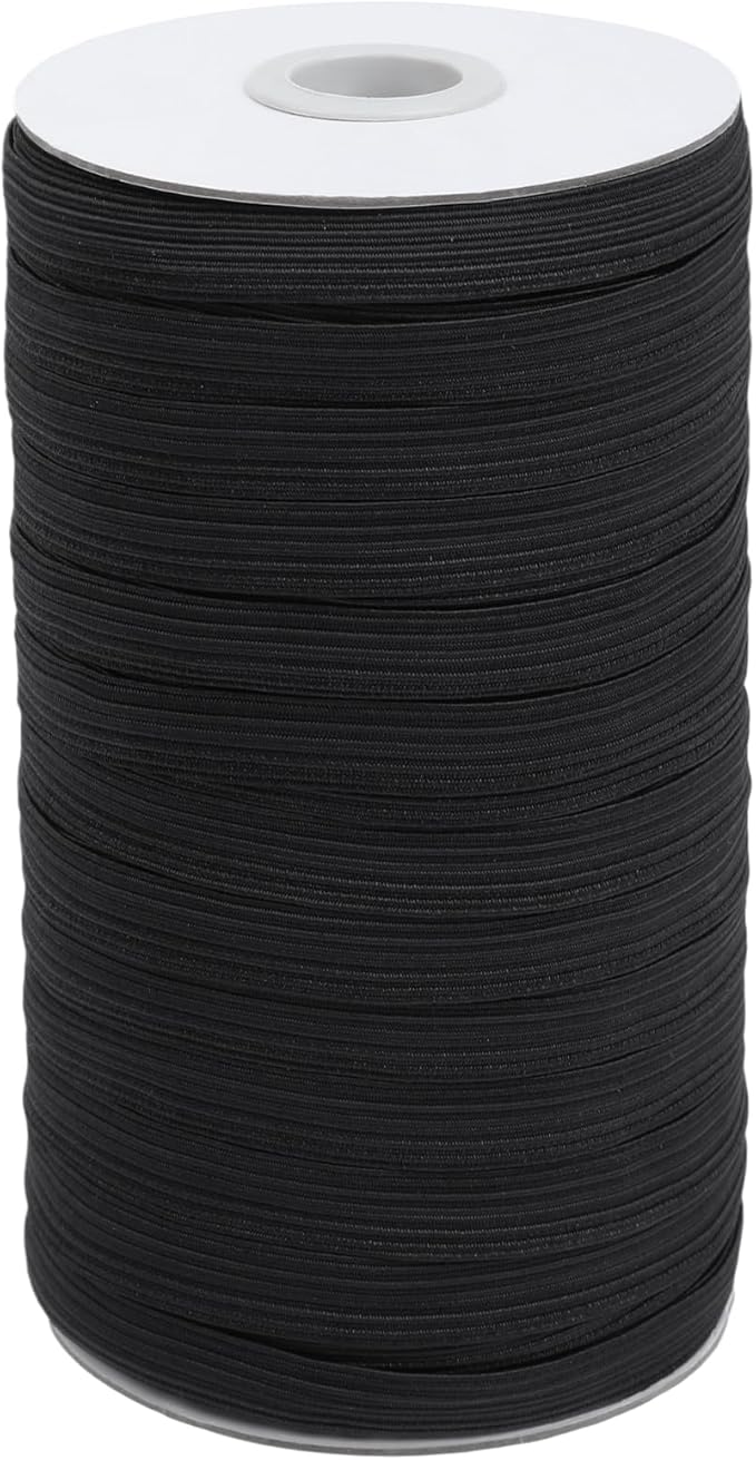 Coopay 60 Yards Length 3/8" Width Elastic Bands Flat Elastic Cord Rope Heavy Stretch Spool Knit for Sewing DIY Projects, Arts & Crafts (Black, 3/8 Inch)
