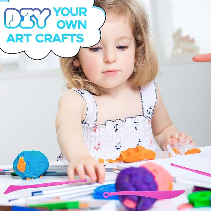 Air Dry Clay - 64 Pack Modeling Clay Kit with 3 Sculpting Tools,Safe & Non-Toxic,DIY Magic Toys Gifts for Boys,Girls,Kids - 32 Colors