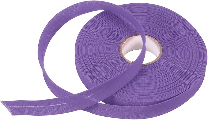 MECCANIXITY 3/4 Inch Single Fold Bias Tape Polyester Continuous Bulk Bias Tape for Sewing, Seaming Quilting Hemming Binding Crafts (Purple 25 Yards)