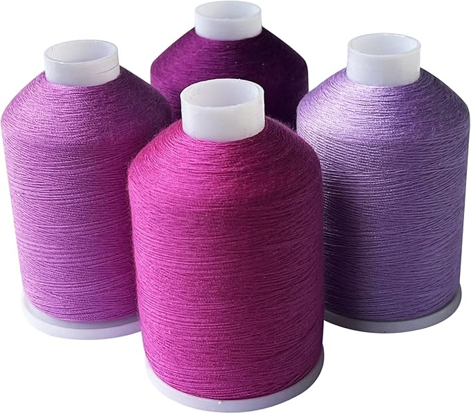 Sewing Thread 4 Colors Set 40s/2 for Sewing Machine，Quilting，Hand Sewing Total 4000yards （rosepurple Series）