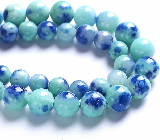 6MM 60PCS Peacock Blue Persian Jade Spacer Loose Beads for Jewelry Making DIY Bracelet Necklace