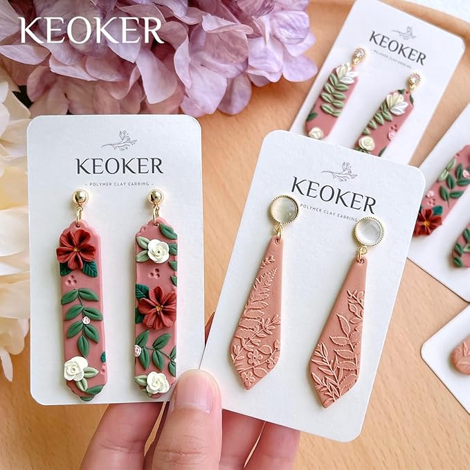 Keoker Clay Cutters, Polymer Clay Cutters, Long Dangle Shape Polymer Clay Cutter Set (5PCS A)