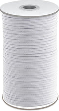 Coopay 300 Yards Length 1/8" Width Elastic Bands Flat Elastic Cord Rope Heavy Stretch Spool Knit for Sewing DIY Projects, Arts & Crafts (White, 1/8 Inch)