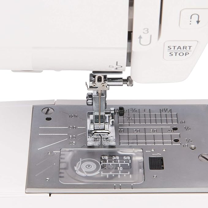 Janome MOD-200 Fully-Featured Computerized Sewing Machine with 200 Stitches, 12 Buttonholes, Alphabet Stitches, Stitch Memory, Drop Feed, Hard Cover and Bonus Presser Feet
