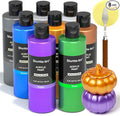 Shuttle Art 8 Colors Metallic Acrylic Paint, 250ml/8.45oz Bottles Acrylic Paint Set, Rich Metallic Shade, Bulk Painting Supplies for Artists, Beginners and Kids Painting on Rocks Crafts Canvas Wood