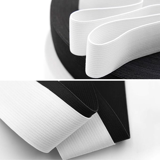 5/8 Inch Elastic Band, 2 Rolls, (Black 5Yard, White 5Yard)
