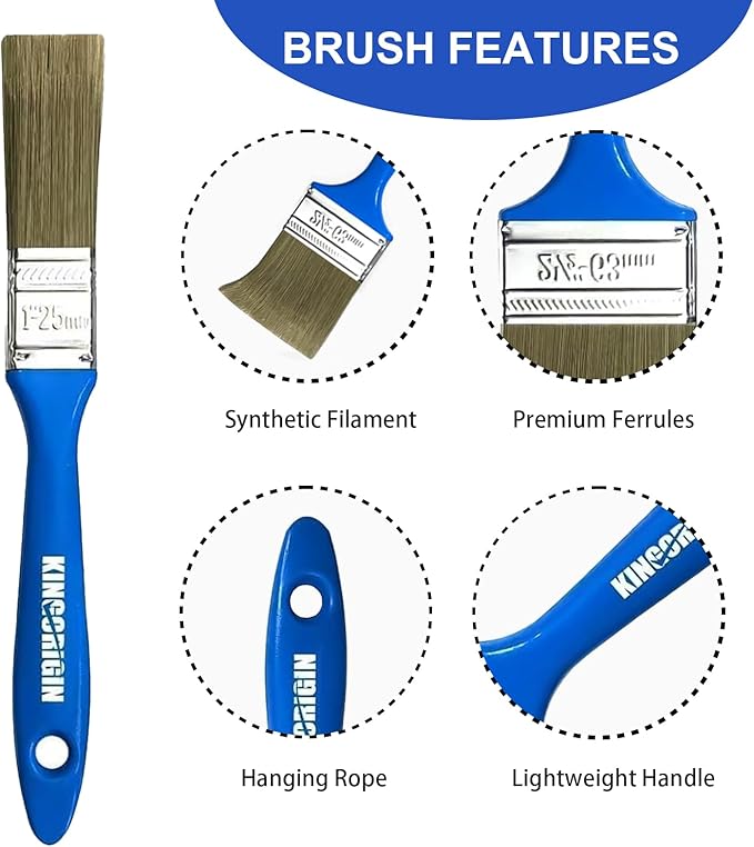 Versatile Paint Brush Set, 40 Pack, 1 Inch Paint Brushes, Small Paint Brushes for Walls, Furniture, Crafts - Detailed Painting & Larger Surface Coverage