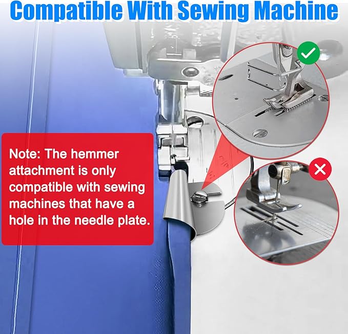 TOOVREN 8pcs Rolled Hem Presser Foot Sewing Rolled Hemmer Foot 3mm-10mm 8 Sizes Wide Hemmer Feet Set Seam Guide Universal Presser Feet Hemming for Sewing Machine Accessories and Tools