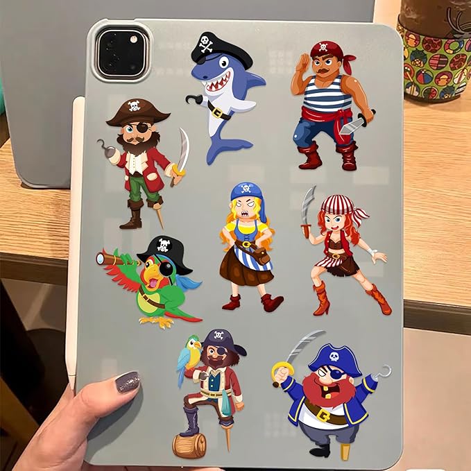 Pirate Make a Face Stickers – 24 Sheets Mix & Match Pirate Expression & Accessories, DIY Face Stickers for Journaling, Scrapbooking, Creative Collage