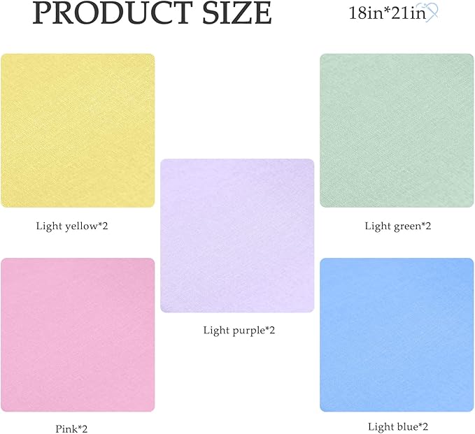 18 * 21inch Cotton Fabric Premium,11 Options Solids, 10PCS Solid Precut Fabric Pure Quilting Fat Quarter Bundles Patchwork for Sewing DIY Craft (Macarone2)