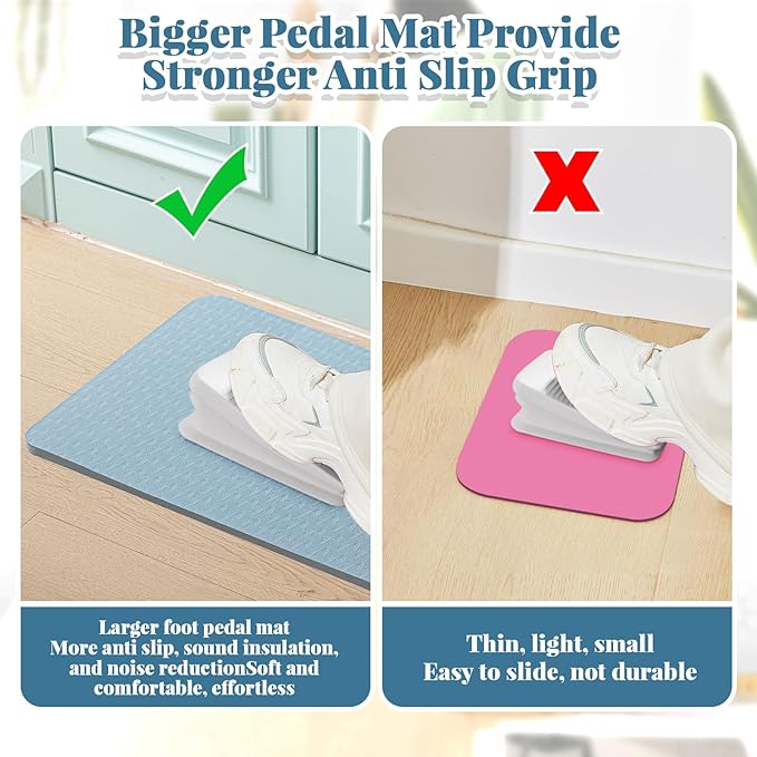 2 Pcs Sewing Machine Muffling Mat Pedal Sewing Mat Reduce Vibrations Noise No Slip Machine Accessories for Quilting(17'' X 36'' and 9'' X 14'',Light Blue)