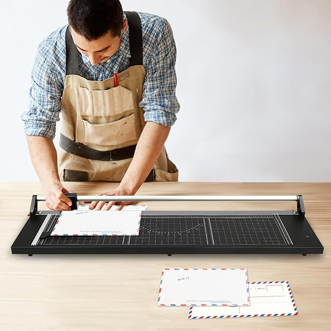 36 Inch Manual Precision Rotary Paper Trimmer, Sharp Photo Paper Cutter, Rotary Paper Cutter Trimmer for Photo Paper, Film, Art Paper Jam, Office Paper, US Stock (36 Inch)