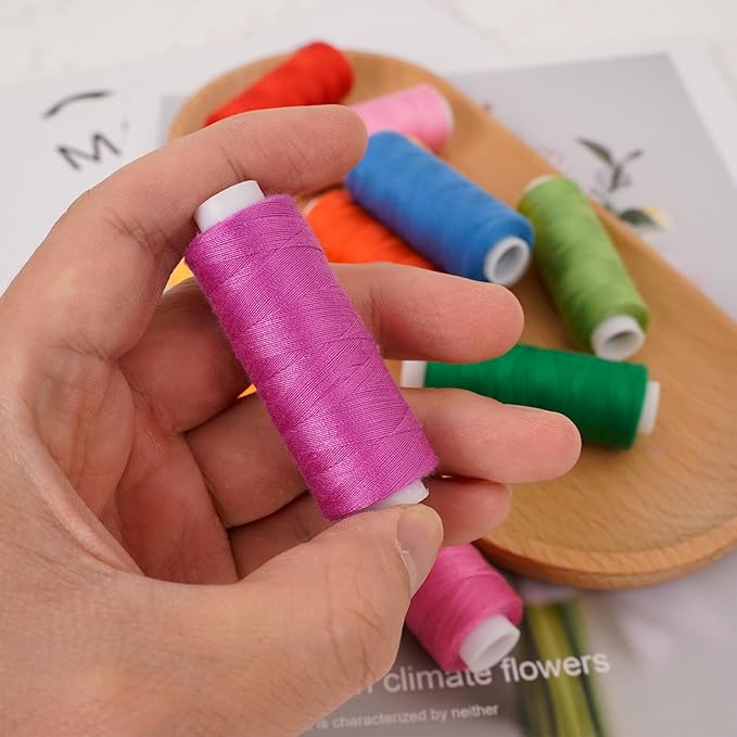 Connimonet Hand Quilting Thread,Needle and Thread Kit for Sewing,30 Colors,250 Yards Each,with Self Threading Sewing Needles and 2in1 Tool for Needle Threader and Seam Ripper