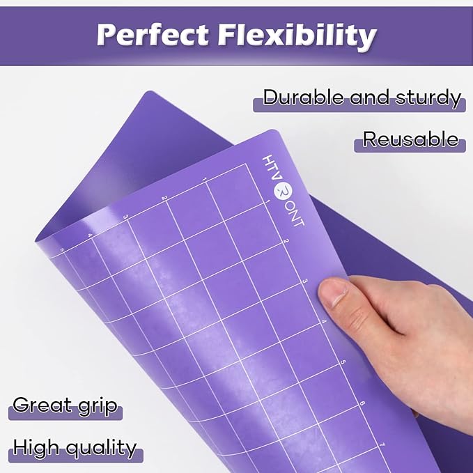 HTVRONT Strong Grip Cutting Mat, 2 Pack Cutting Mat 12x12 Compatible with Cricut Maker 3/Maker 4/Maker/Explore 3/4/Air 2/One, Strong Adhesive Sticky Quilting Cutting Mats Replacement Accessories