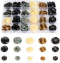 110Pcs Mixed Sewing Buttons, 4-Hole Craft Round Blazer Buttons, 5 Color 3 Size (15mm, 20mm, 25mm) Suit Coats Resin Button, Suitable for Variety Clothing Sewing, DIY Craft (Style A)