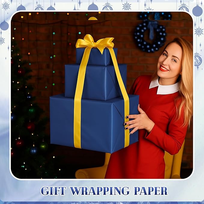Qilery 500 Sheets Navy Blue Tissue Paper Bulk for Gift Bags 20 x 30 Inch Acid Free Wrapping Packaging Paper Sheets for Winter Eid Al-fitr Ramadan Decor DIY Crafts, Birthday Party, Shipping Packing