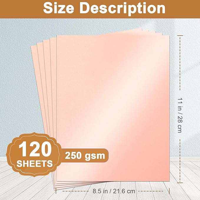 120 Sheets Candy Pink Shimmer Cardstock 8.5 x 11 Metallic Paper, 92lb Heavyweight Craft Paper Card Stock for DIY Cards Making, Birthday Decorations, Invitations, Thank You Cards