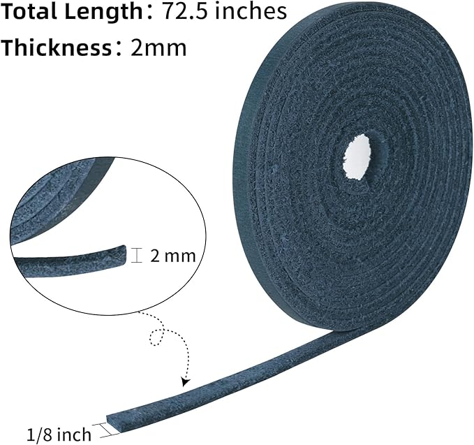 Ringsun 1/8 Inch Wide Flat Leather Strips for Crafts, Shoe Laces Boot Laces Full Grain Leather Straps Cord String for Crafts, Tooling (2mm Thick 72.5 Inches Long Blue)