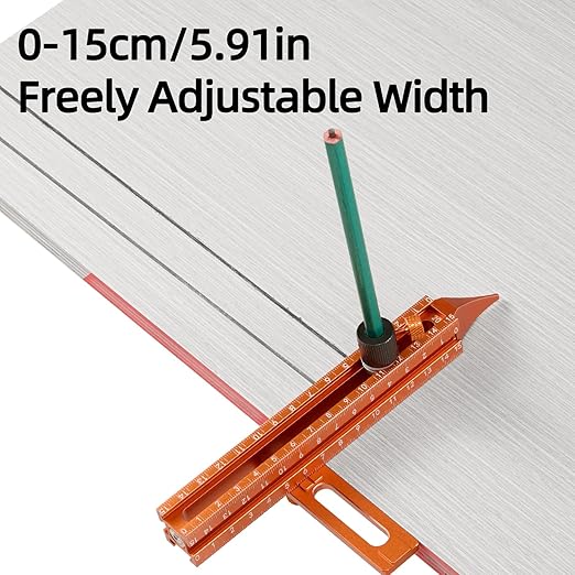 Imbot Magnetic 4-Sided Laser Scale Scribing Tool-Leveling Ruler with Magnetic Base-Multi-Purpose Woodworking Marking Tool for DIY, Woodworking, Carpentry, Furniture Making and Construction
