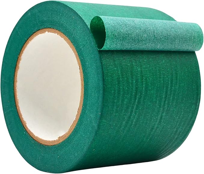 WOD MTC5 Colored Masking Tape, Green, 4 inch x 60 yds. Colorful Teacher Painters Tape for Fun DIY Art & Crafts, Lab Labeling, Writable & Classroom Decorations