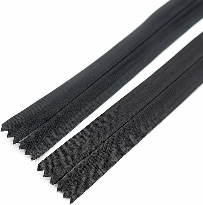 Leekayer 3# 7 Inch Invisible Zipper for DIY Tailor Sewing Craft 17.78cm Black Hidden Zippers Closed End Bulk 10 PCS/Pack (Black,7")