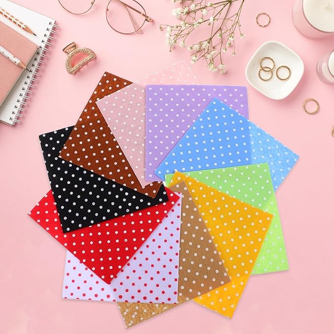 20Pcs 5.91X5.91 Inch DIY Nonwoven Flower Dot Printed Fabric Squares for Sewing Craft Projects Patchwork and Handmade Decorations
