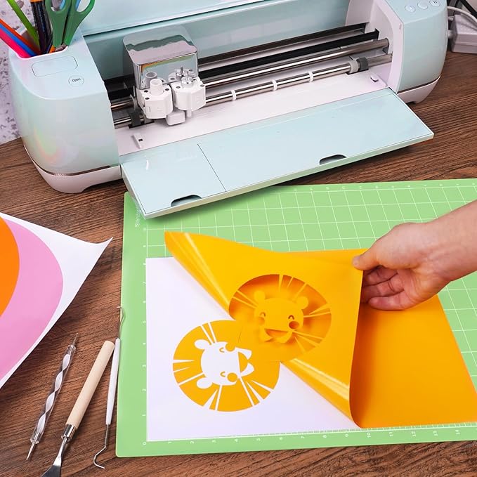 Gwybkq Cutting Mat 12x24, Compatible With Cricut Maker 3/Maker/Explore 3/Air 2/Air/One 4 Pack Standard Green Grip Adhesive Sticky Cut Mats Replacement Accessoriss