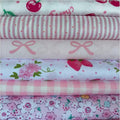6Pcs 9.8" x 9.8"(25 * 25CM) Cotton Fabric DIY Making Supplies Quilting Patchwork Fabric Fat Quarter Bundles DIY for Quilting Cotton Patchwork Cushions (7pcs Strawberry, 9.8" x 9.8")