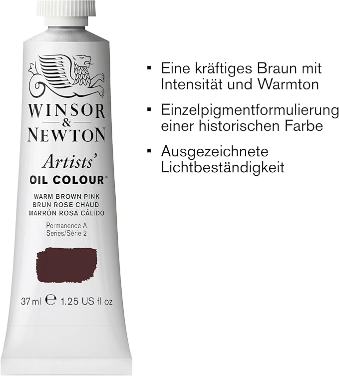 Winsor & Newton Artists' Oil Color, 37ml (1.25 oz) Tube, Warm Brown Pink