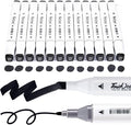 12Pcs Alcohol Markers Pure Color Series,Chisel & Fine Dual Tip Art Solid Color Markers Set for Adults Beginner Drawing Sketching Illustration (Black)