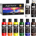 Nicpro 8 Primary Colors Acrylic Paint Set(4 oz, 120 ml), Rich Pigment, Non Toxic Craft Paint for Multi Surface Canvas Wood Rock Fabric, Art Painting Supplies for Beginner Artist Adult with Color Wheel