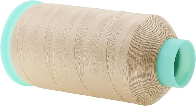 Mandala Crafts Size 46 210D T45 Bonded Nylon Thread - Cream 2843 YDs Tex 45 Heavy Duty Sewing Threads for Leather, Jeans, Weaving, Outdoor Marine Upholstery